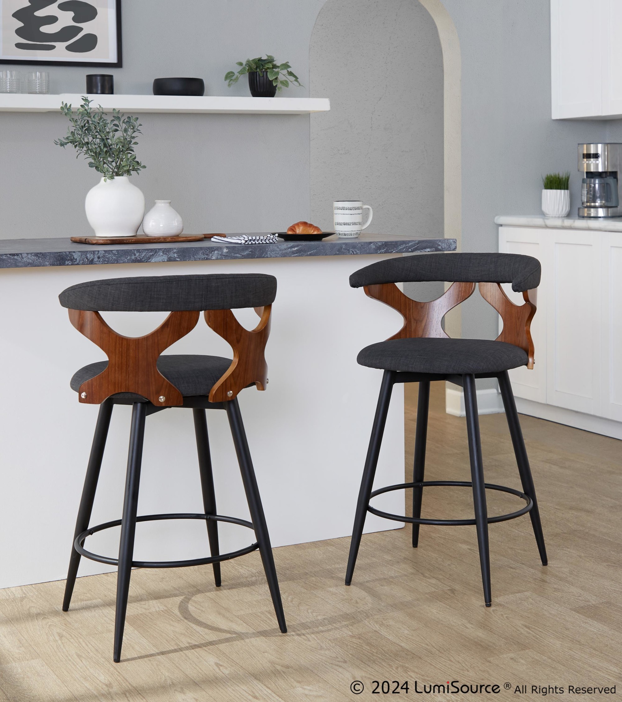 Gardenia 25" Fixed-height Counter Stool - Set Of 2